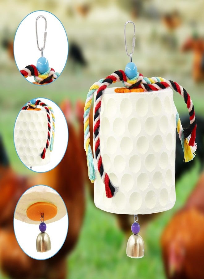 Oooct Large Chicken Chewing Toy, Chick Beak Grinding Calcium Stone with Bells, Chicken Coop Accessories, Cage Toys for Cockatiel Parakeet Parrot Budgies Rat Hamster Rabbit Bunny Green - Image 4